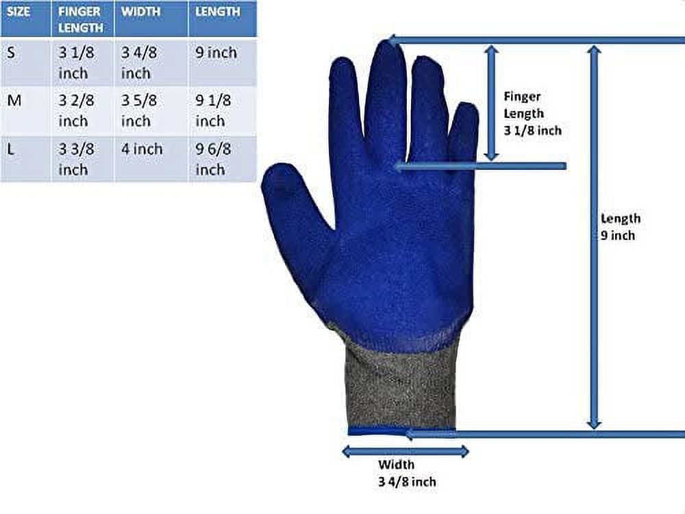 G & F Products Men's Latex-Coated Work Gloves, Large, 12-Pair photo 3