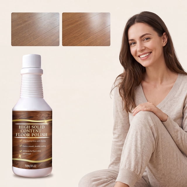 Restaurador de Pisos para Suelos de Madera y Baldosas, Acabado de Alto Brillo, Disimulador de Rayones, Protección contra la Abrasión, 150 ml
