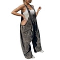 thumbnail image 1 of Cathalem Combinaison Grand Taille Haute en Lin pour Vacances, Gris TTG, 1 of 5