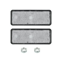 2 Pcs Rectangle Rear Reflectors, Safety Reflective Warning Reflector White
