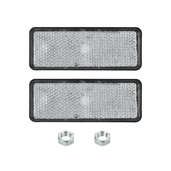 2 Pcs Rectangle Rear Reflectors, Safety Reflective Warning Reflector White