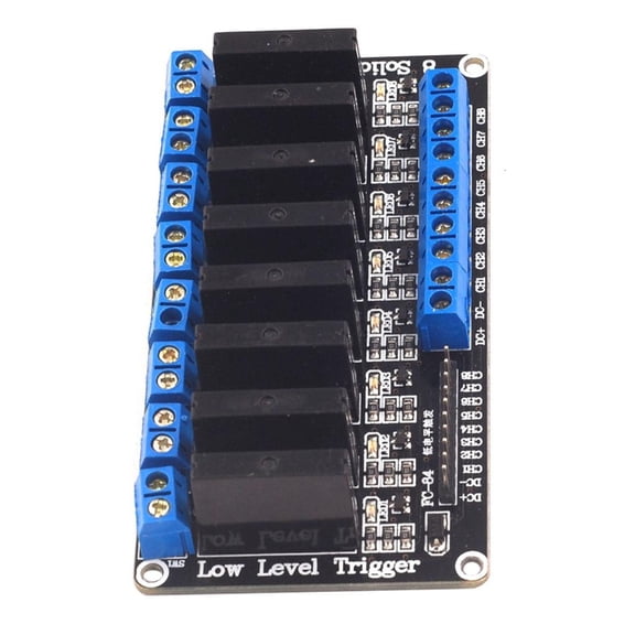 8 Channel 5V 12V 24V Solid Relays Module Board High/Low Level Triggering