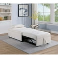 thumbnail image 2 of Miekor Furniture Contemporary White Color Sleeper Sofa Chair Pillow Plush Tufted Seat 1pc Convertible Sofa Sherpa Fabric Couch B5A7211, 2 of 12