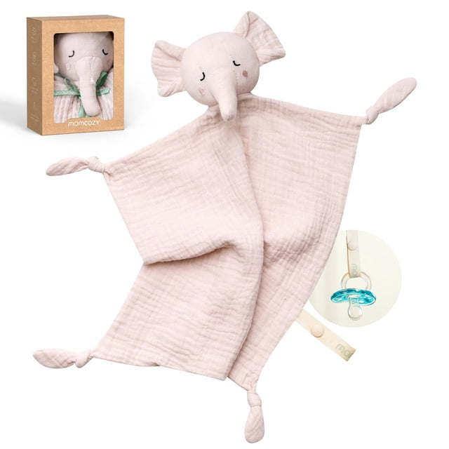 Momcozy Cobija de Seguridad de Seguridad Suave de Algodón para Bebé Autocalmante, 35 cm