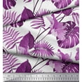 thumbnail image 3 of Soimoi Purple Rayon Fabric Monstera Leaf & Floral Printed Craft Fabric by the Yard 42 Inch Wide, 3 of 3