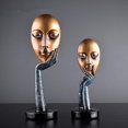 thumbnail image 5 of Estatua de cara abstracta de resina, personajes abstractos, adornos artesanales, escultura artística de rostro de mujer, meditadores para decoraciones de oficina y hogar, 5 of 5