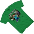 thumbnail image 4 of Minecraft Boys T-Shirt, Graphic Creeper Face Minecraft Shirt Kelly Green - XS, 4 of 6