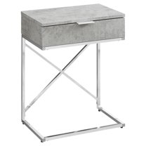 Accent Table Side End Nightstand Lamp Living Room Bedroom Metal Grey