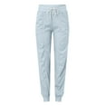 thumbnail image 2 of Vedolay Women&nbsp;Pants&nbsp;Trendy Women's Casual Cotton Baggy Pants Elastic Waisted Trousers Comfy Summer Pants,Light Blue M, 2 of 5