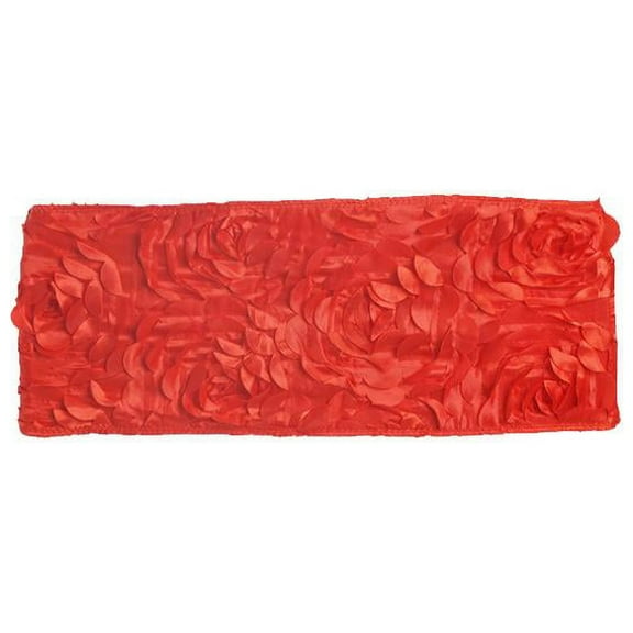 BalsaCircle 5 Red Satin Rosettes Stretchable Spandex Chair Sashes Wedding Decorations