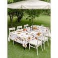 thumbnail image 4 of Outdoor Tablecloths with Umbrella Hole & Zipper, Brown Spring Floral Rectangle Tablecloth 60x120 Inch, Flowers Botanical Elegant Pastoral Waterproof Table Cloth, Patio/Pool/Picnic Table Covers, 4 of 8
