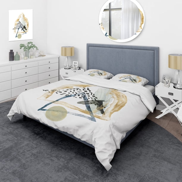 Designart 'Paisaje Minimalista de Montañas con Luna I' Funda Nórdica Moderna