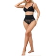 thumbnail image 2 of INSPIRE CHIC Mother's Day Women's High Cut Lace Tummy Control Thongs Waist Trainers Panties Small Black, 2 of 5
