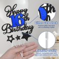 thumbnail image 3 of Decoración para tartas OfficCreative con purpurina para cumpleaños número 16, color negro y azul, 3 of 7