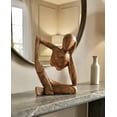 thumbnail image 2 of 12" Wooden Abstract Sculpture Handmade Handcrafted Art "Thinking Man 2" Home Decor Decorative Figurine Accent Decoration Hand Carved Thinker Statue, 2 of 7