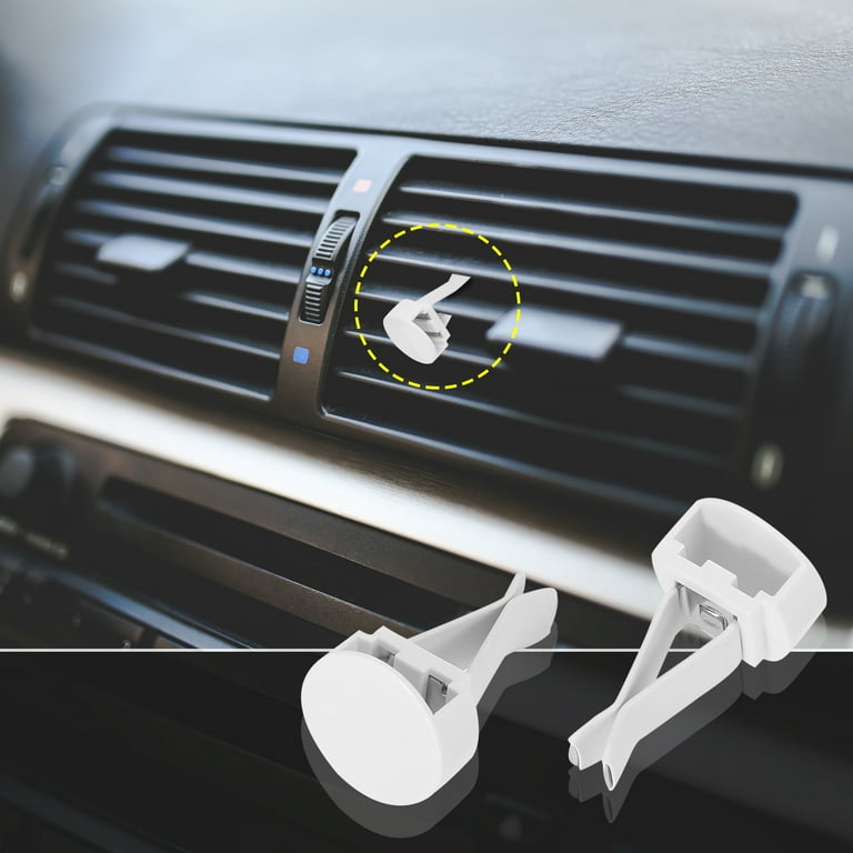 20 Set Square Head Car Air Vent Clip with Plastic Slot Head Replacement  Auto Vent Clip Outlet Clips White 40x24mm