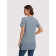 thumbnail image 6 of TEMOFON Tops for Women Short Sleeve Shirts Round Neck Tops Casual Short Sleeve for Women Tunic Tops Trendy Loose Ladies Shirts Blouses, 6 of 6
