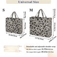 thumbnail image 2 of FORMRS Womens Corduroy Tote Bag Crossbody Shoulder Purse Handbag with Detachable Strap, Black Flowers Pattern, 2 of 7