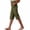 Green, variant on Capri Pants for Women Summer Elastic Waist Cropped Pants Casual Loose Fit Button Side Slit Straight Leg Capris with Pockets Black XL
