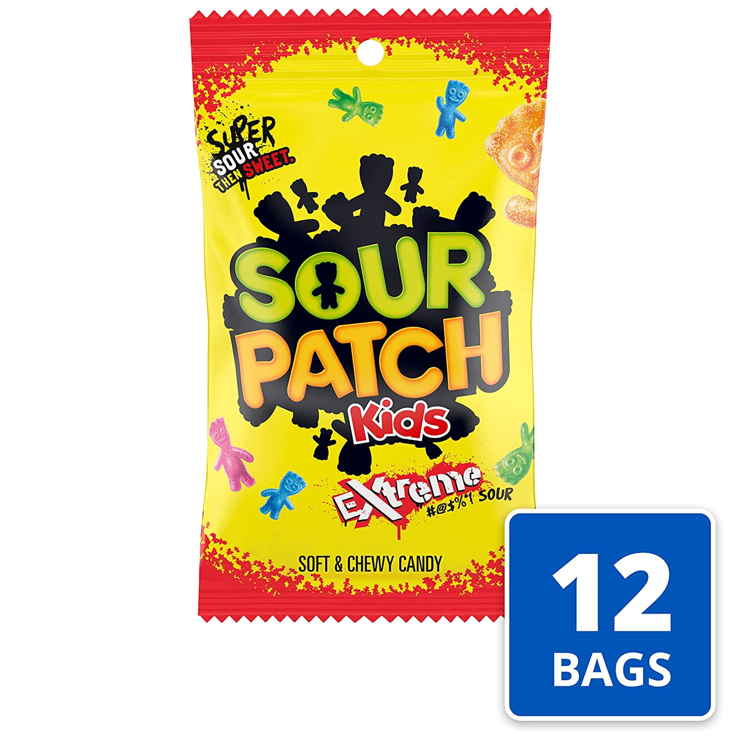 Sour Patch Kids, Extreme Soft and Chewy Candy, 7.2 Oz (Pack of 12)