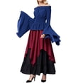 thumbnail image 6 of Womens Long Sleeve Off Shoulder Peasant Shirt Gothic Renaissance Blouse Medieval Victorian Costume Boho Tops, 6 of 6