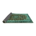 thumbnail image 2 of Ahgly Company Indoor Square Medallion Turquoise Blue Traditional Area Rugs, 3' Square, 2 of 4