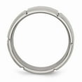 thumbnail image 2 of Titanium Beveled Edge Grooved 8mm Brushed and Polished Band Size: 13; for Adults and Teens; for Women and Men, 2 of 6