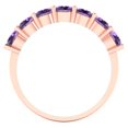 thumbnail image 5 of 1.19 ctw Wedding Band for Women - 18K Rose Gold Simulated Alexandrite Stackable Eternity Ring, 5 of 6