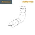 thumbnail image 3 of Conector para manguera de polvo POWERTEC 70105, 4 codos, 90 grados, negro, 3 of 6