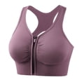 thumbnail image 3 of BiZtdJrK High Impact Sports Bras for Women Zip Front Closure Racerback Yoga Workout Bra Seamless High Support Wireless Bralettes Purple XXXXL, 3 of 5