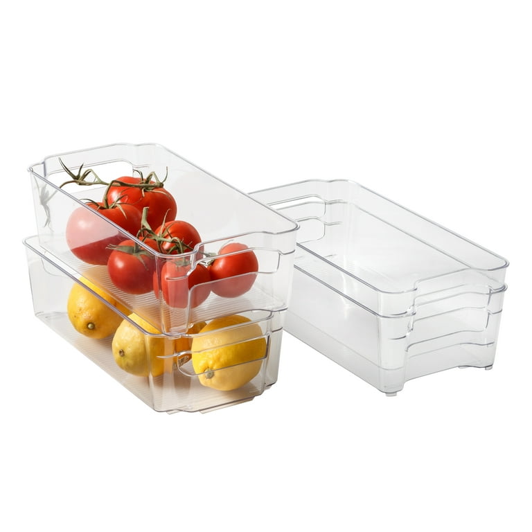 Honey Can Do Clear BPA-Free Stackable Refrigerator Organizer Storage Bins Set of 4
