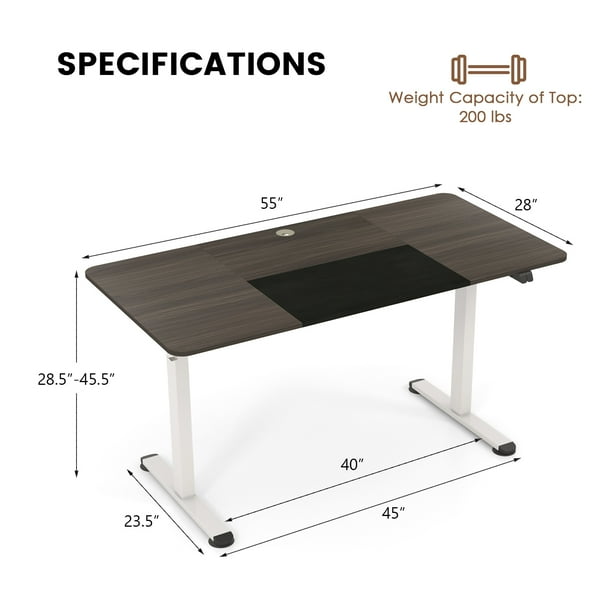 Topbuy Height Adjustable Electric Standing Desk 55