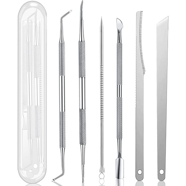 Kit de herramientas de pedicura para uñas encarnadas (7 piezas), kit de manicura de uñas, tratamiento de cuidado de uñas de acero inoxidable para corrección de uñas, alivio del dolor de esmalte