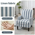 thumbnail image 6 of Aukfa Accent Chair Mid-Century Modern High Back Armchair Lounge for Living Room, Rivet Trim, Blue Stripes, 6 of 9