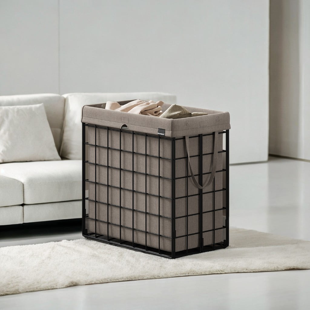 Laundry Hamper with Removable Washable Liner, 29 Gal. (110L) Collapsible Clothes Basket with Metal Wire Frame Laundry Bin