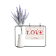 thumbnail image 1 of Amor Feliz dia de San Valentin Rojo Tarjeta de jarrón de lavanda artificial, 1 of 3