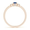 thumbnail image 2 of ANGARA Natural Blue Sapphire and Diamond Three Stone Engagement Ring in 14K Rose Gold for Women (Size-4mm) | September Birthstone, Anniversary, Jewelry Gift for Women | Natural Blue Sapphire Ring, 2 of 12
