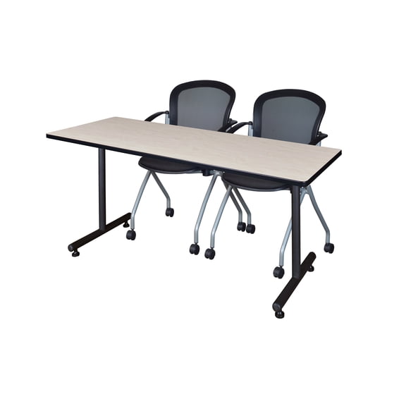 72" x 30" Kobe Training Table- Maple and 2 Cadence Nesting Chairs
