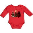 thumbnail image 3 of Inktastic Three Christmas Trees in Plaid and Leopard Print Boys or Girls Long Sleeve Baby Bodysuit, 3 of 5