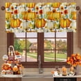 thumbnail image 3 of 54x18 Inches Fall Harvest Pumpkin Thanksgiving Window Treatment Valance Maple Leaf Sunflower Autumn Family Party Decor Kitchen Bathroom Living Room Decorations Polyester Rod Pocket, 3 of 6