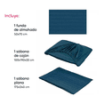 thumbnail image 3 of Juego De Sábanas Individual Microfibra Ultra Suave Premium Azul Rayas, 3 of 5