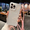 thumbnail image 1 of Clear Shockproof Lanyard Case with Adjustable Strap for iPhone 16, 15, 14, 13, 12, 11, X, 8, 7 Series, 1 of 10