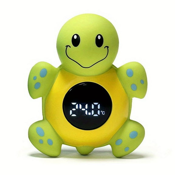 SUGARMOM Turtle Baby Bath and Room Thermometer - Smart  High-Precision Water Temperature Meter with Three-Color Alarm  Automatic Water Detection  Safe for Ages 0-6 Years  Plastic  with Ba