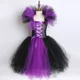 thumbnail image 4 of Disfraz de Maléfica de Halloween para niños, conjunto de ropa para fiesta de carnaval, disfraz de reina malvada de bruja para niñas, vestido de tutú de tul elegante, 4 of 5