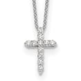 thumbnail image 1 of Diamond2Deal Collier Croix en Or Blanc 10K pour Femmes 18 Pouces, 1 of 5