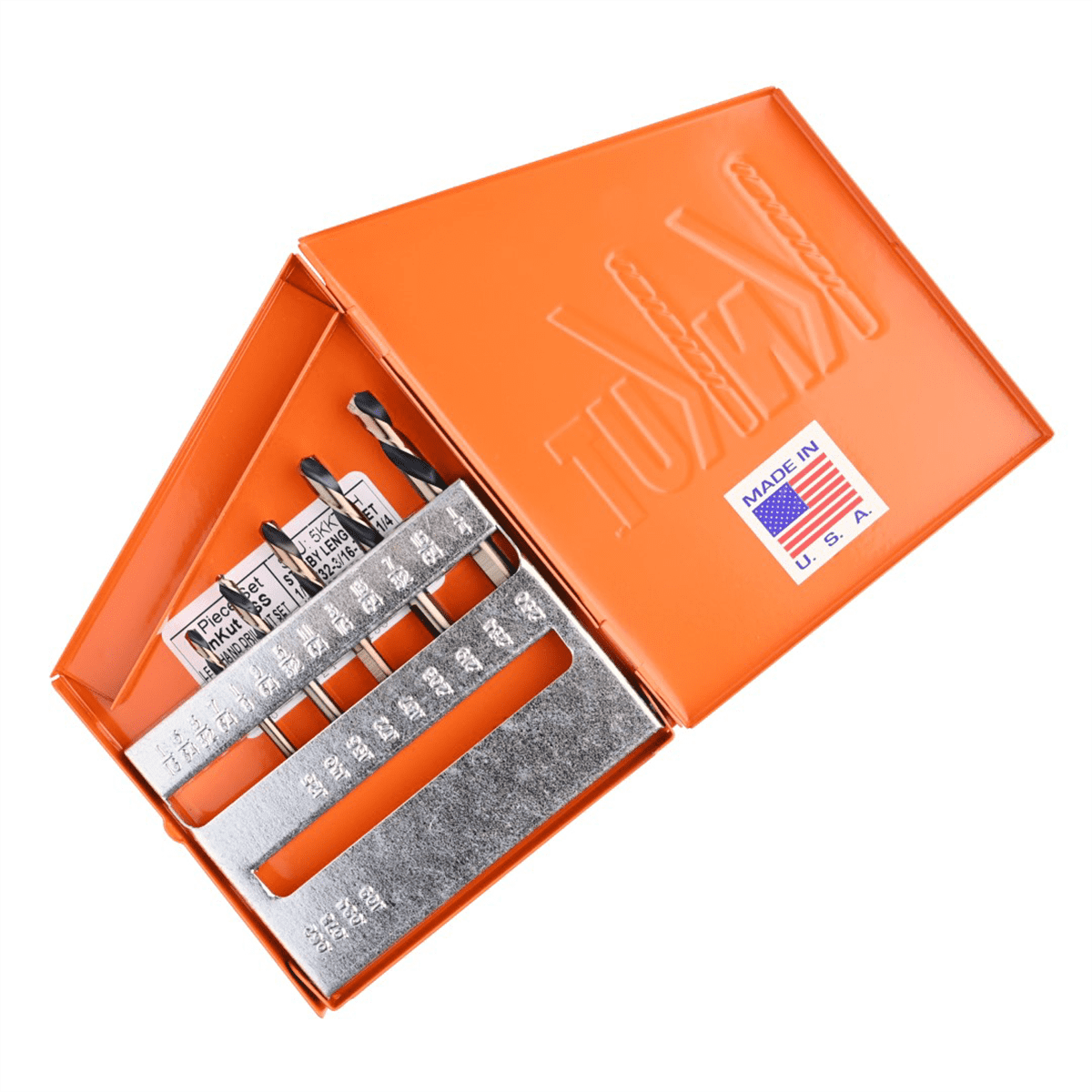 KnKut 5 Piece Left Hand Short Stubby Length Drill Bit Set
