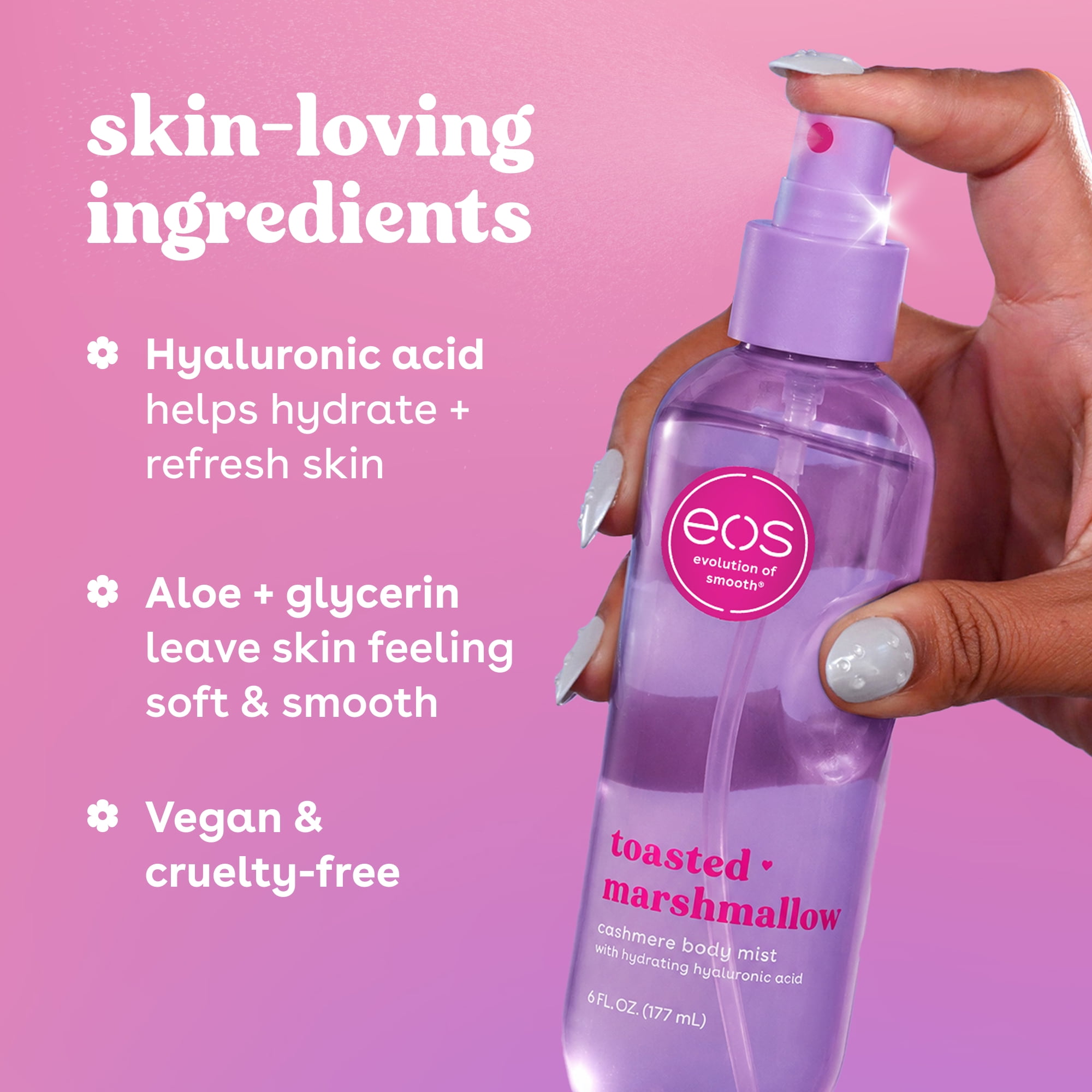 eos Toasted Marshmallow Body Spray for Women, Fine Fragrance Mist, 6 fl oz