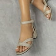 thumbnail image 6 of Sandals Women Beach Ladies Summer Round Head Thick Heels Versatile Fairy Sandals Yellow 41, 6 of 7