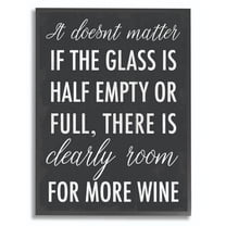 Stupell Industries More Wine Funny Family Black and White Word Design Framed Wall Art by Daphne Polselli