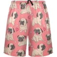 thumbnail image 2 of CROPD Colorful Pug Dog Pajama shorts Mens Lounge Sleep Shorts Straight-Fit Men Pajama Bottoms with Drawstring & Pockets, 2 of 7
